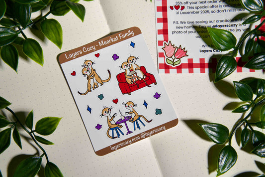 Meerkat Family Sticker Sheet